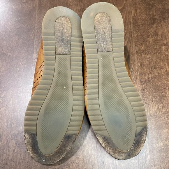 Magnanni Pueblo Leather Sneakers Men's Size 10.5 Cognac Perforated Lace Up Dress - Picture 6 of 11